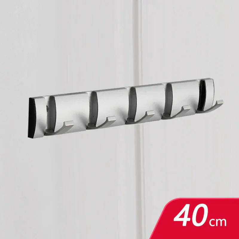 Porte manteau à crochets muraux sans perçage, pliants et design Argent 5 crochets