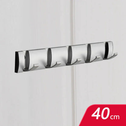 Porte manteau à crochets muraux sans perçage, pliants et design Argent 5 crochets