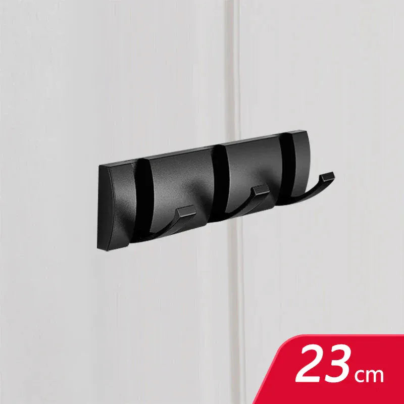 Porte manteau à crochets muraux sans perçage, pliants et design Noir 3 crochets