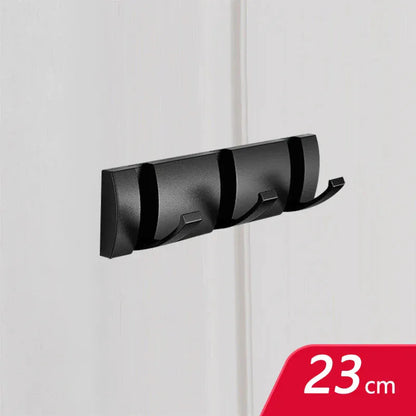 Porte manteau à crochets muraux sans perçage, pliants et design Noir 3 crochets