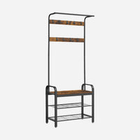 Porte manteau avec banc et étagères – design industriel et fonctionnel - Aéraly