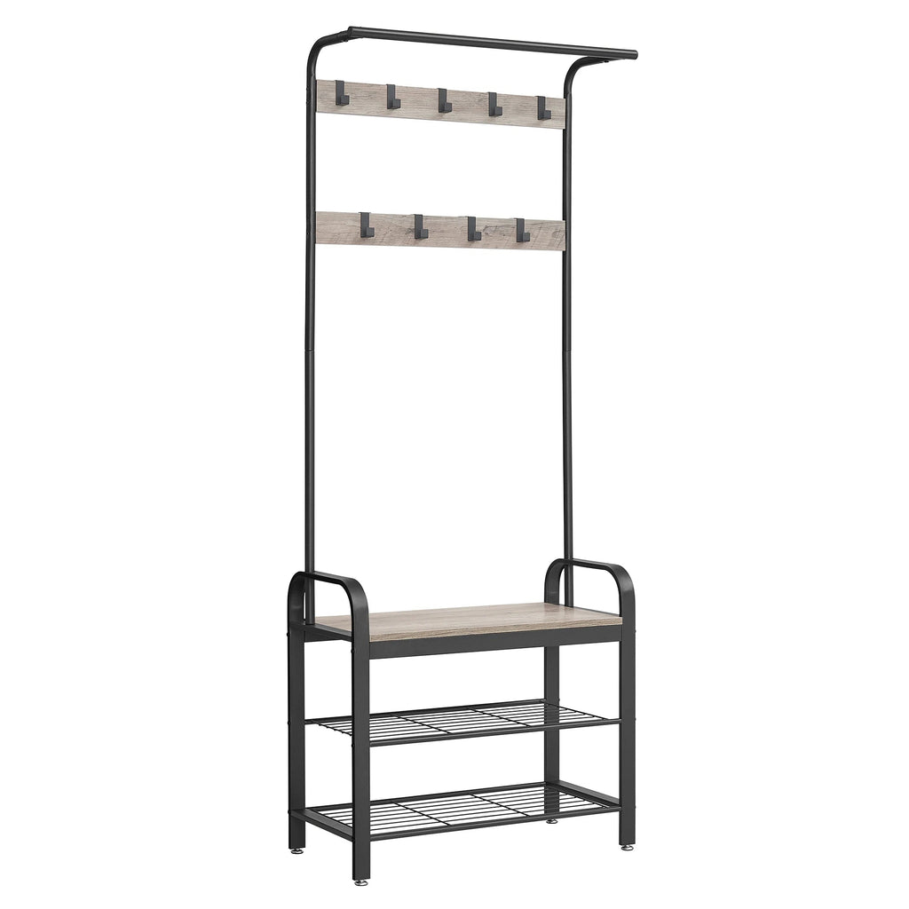 Porte manteau avec banc et étagères – design industriel et fonctionnel - Aéraly