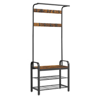 Porte manteau avec banc et étagères – design industriel et fonctionnel - Aéraly