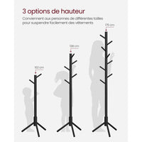 Porte manteau bois 8 crochets réglables - Aéraly