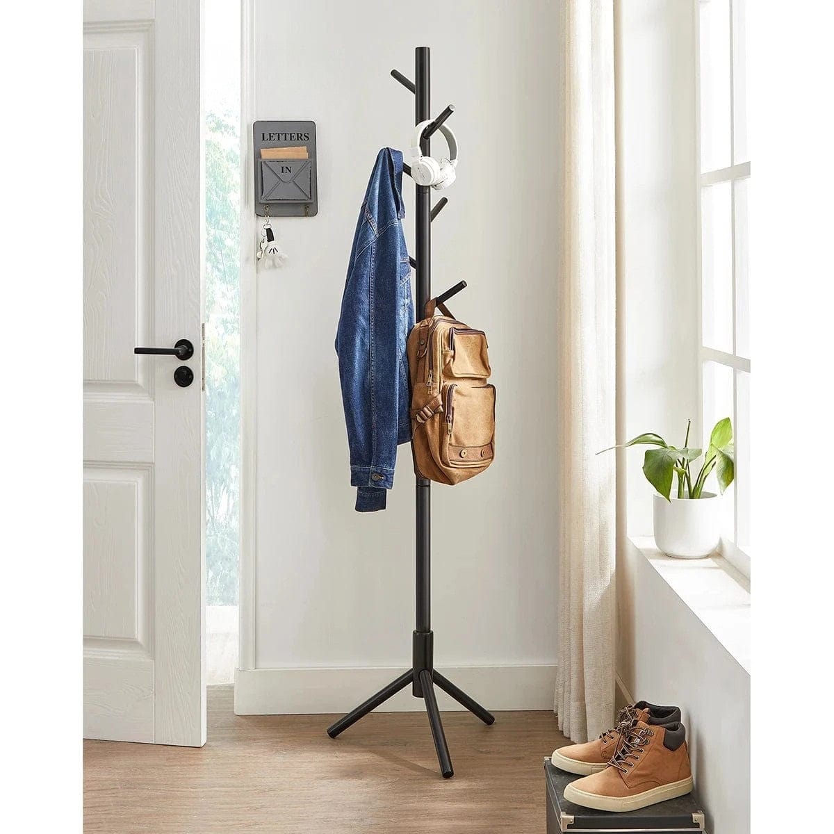 Porte manteau bois 8 crochets réglables