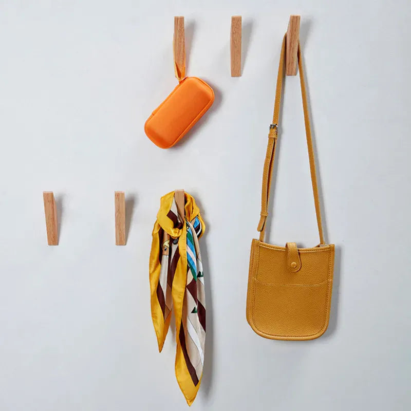 Porte-manteau bois mural avec crochets – rangement élégant et pratique
