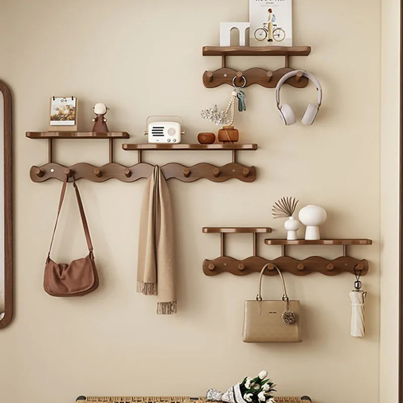 Porte-manteau mural en bois de bambou créatif - Aéraly