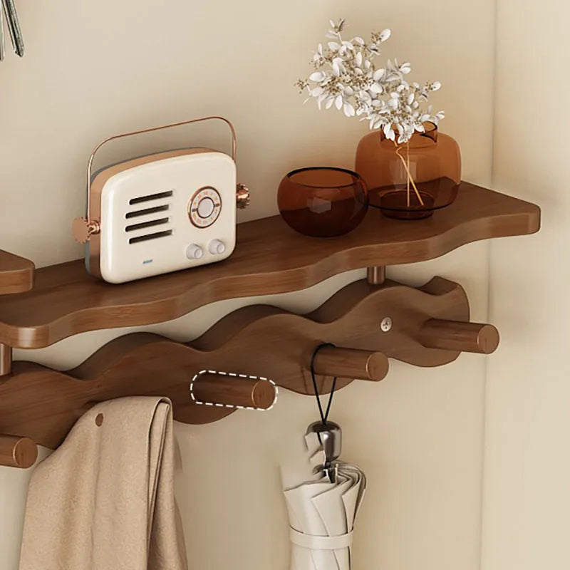 Porte-manteau mural en bois de bambou créatif - Aéraly