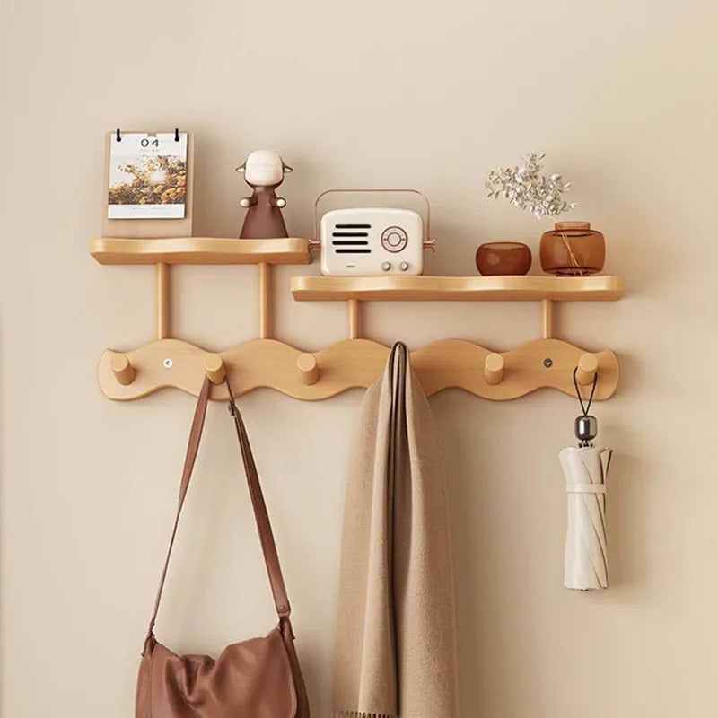 Porte-manteau mural en bois de bambou créatif - Aéraly