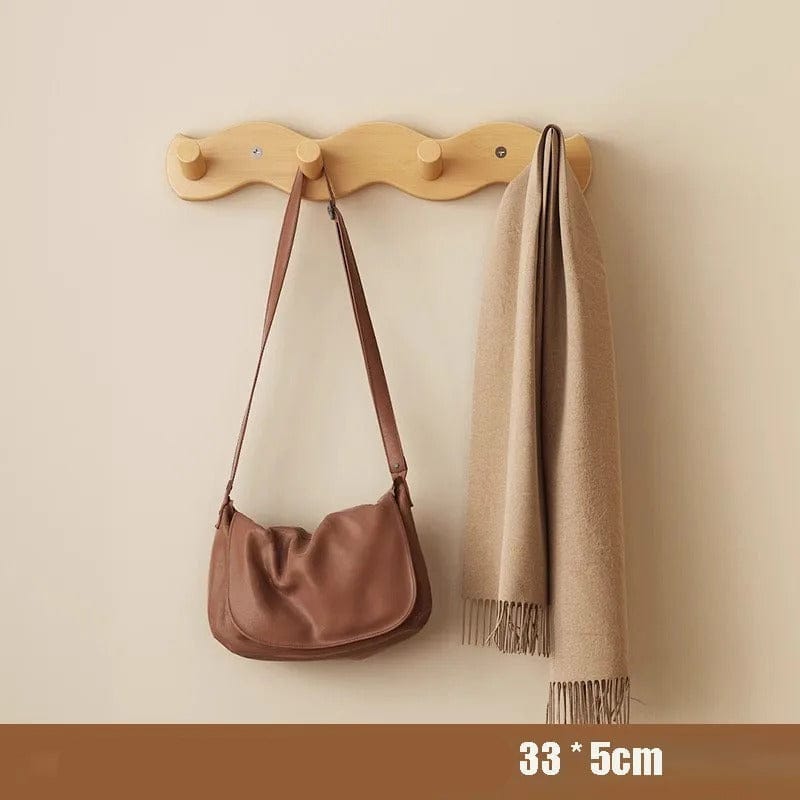 Porte-manteau mural en bois de bambou créatif