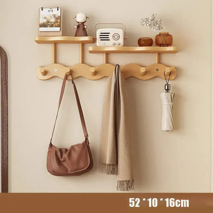 Porte-manteau mural en bois de bambou créatif 6 Crochets