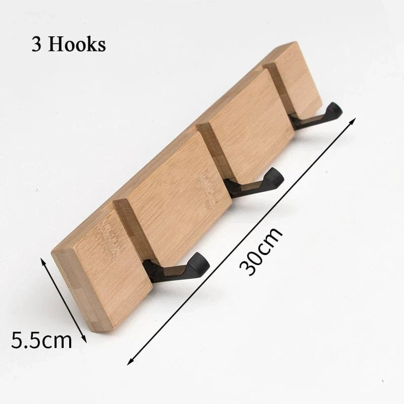 "porte manteau mural bois" FAIRE Bamboo-3Hooks