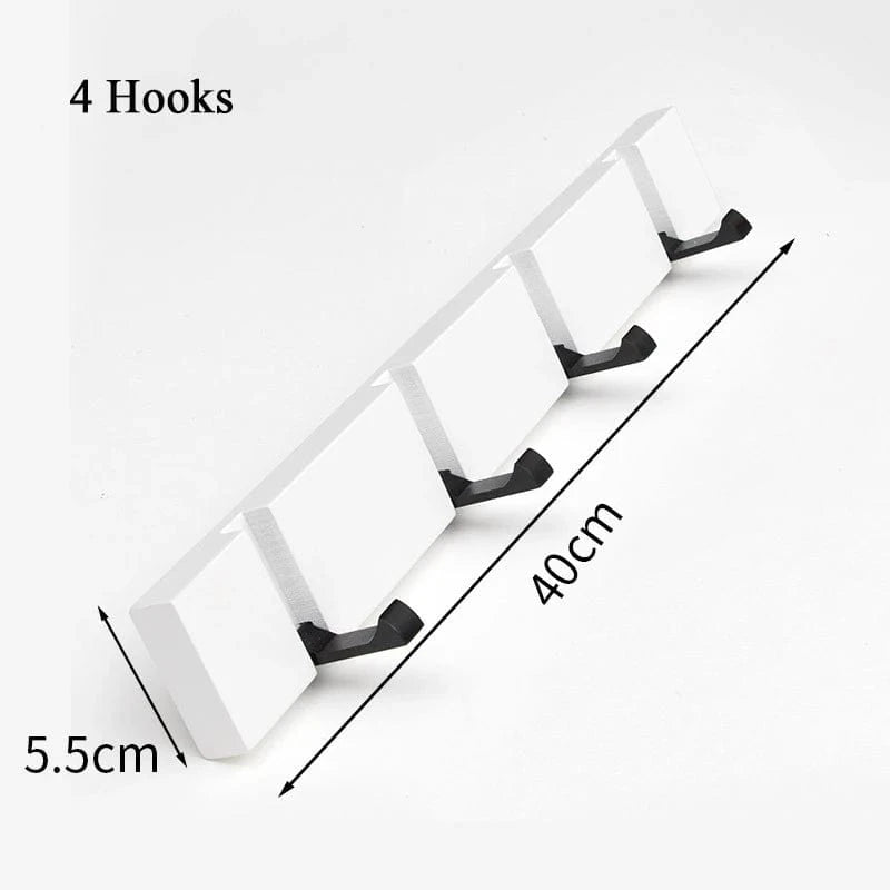 "porte manteau mural bois" FAIRE White-4Hooks