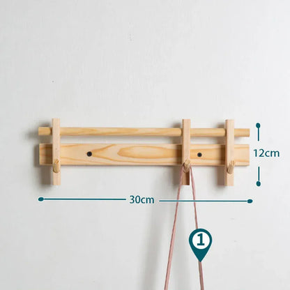 Porte-manteau mural bois massif crochets noyer Bois 3 crochets