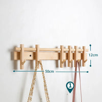 Porte-manteau mural bois massif crochets noyer - Aéraly