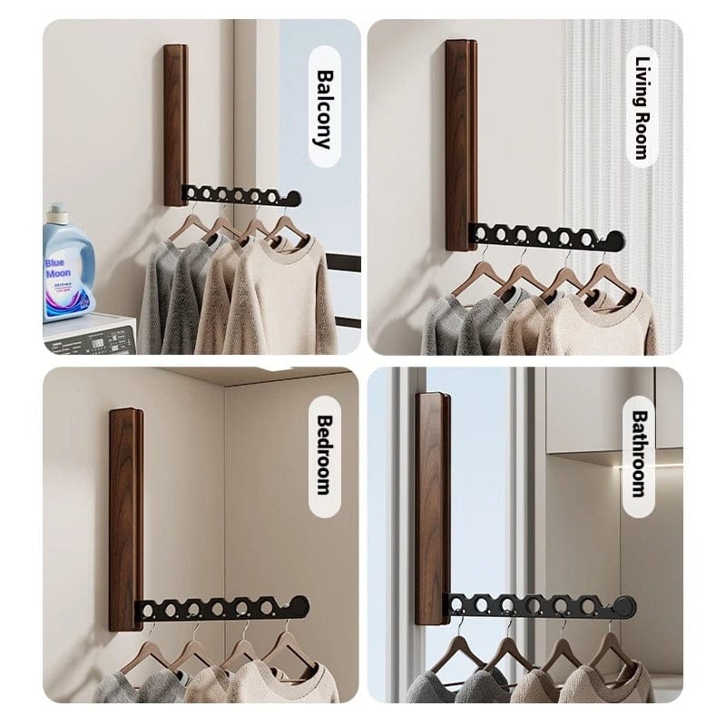 porte-manteau mural bois pliable organiser vêtements gain espace