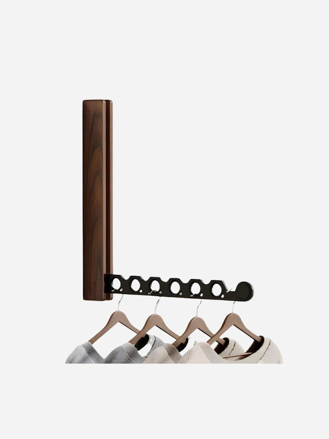 porte-manteau mural bois pliable organiser vêtements gain espace