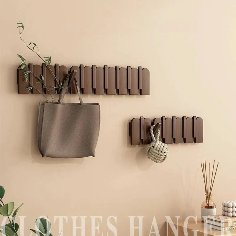 Porte-manteau mural clé piano bois massif - Simplifiez le rangement avec style et élégance