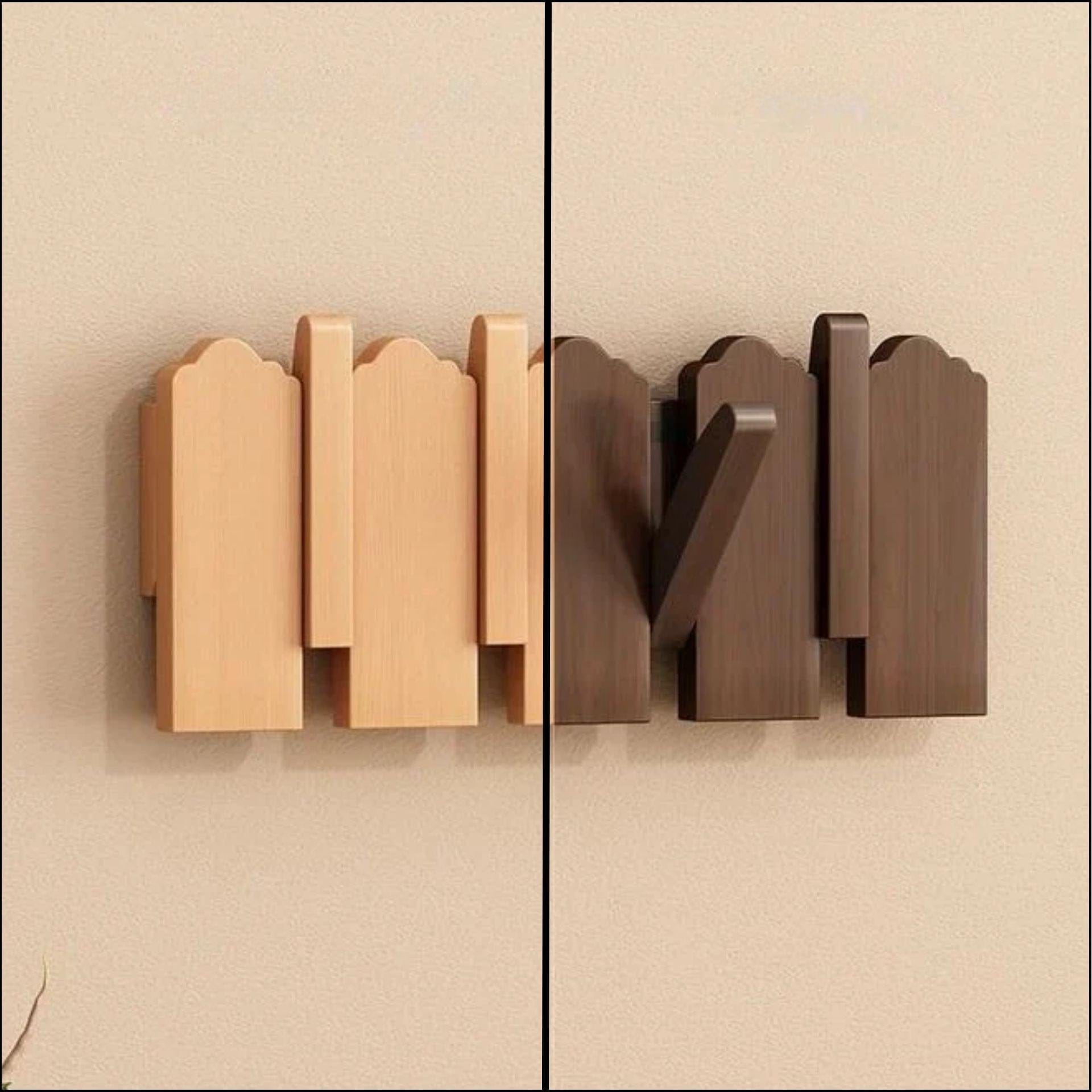 Porte-manteau mural clé piano bois massif - Simplifiez le rangement avec style et élégance