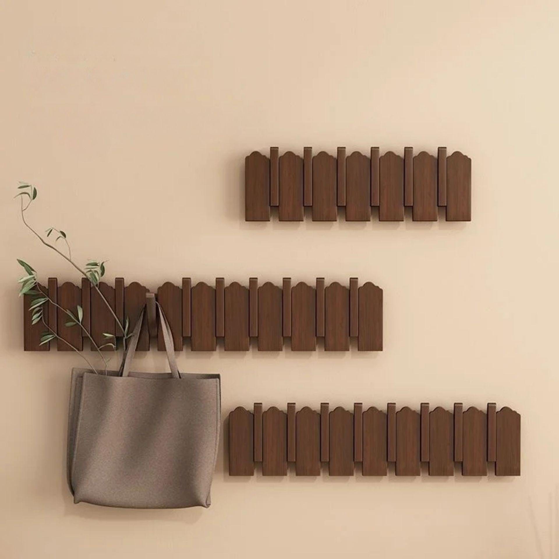 Porte-manteau mural clé piano bois massif - Simplifiez le rangement avec style et élégance