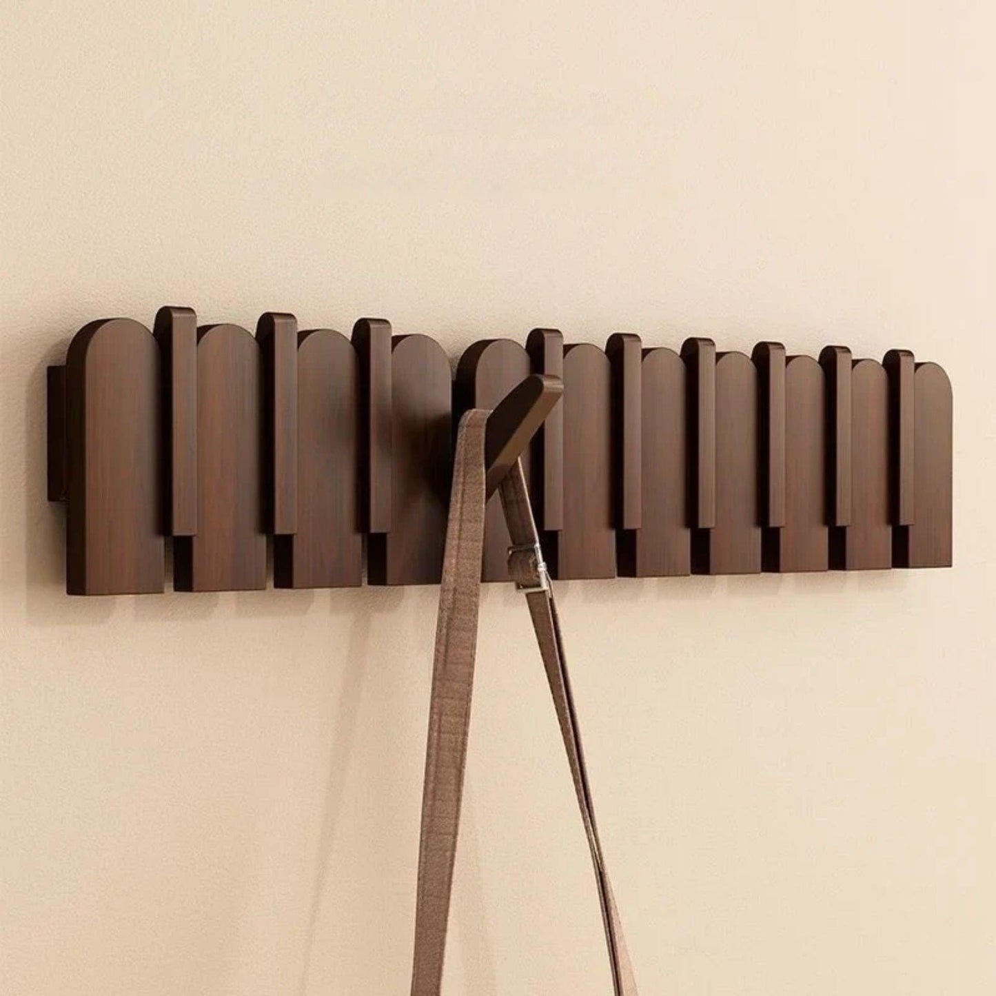 Porte-manteau mural clé piano bois massif - Simplifiez le rangement avec style et élégance