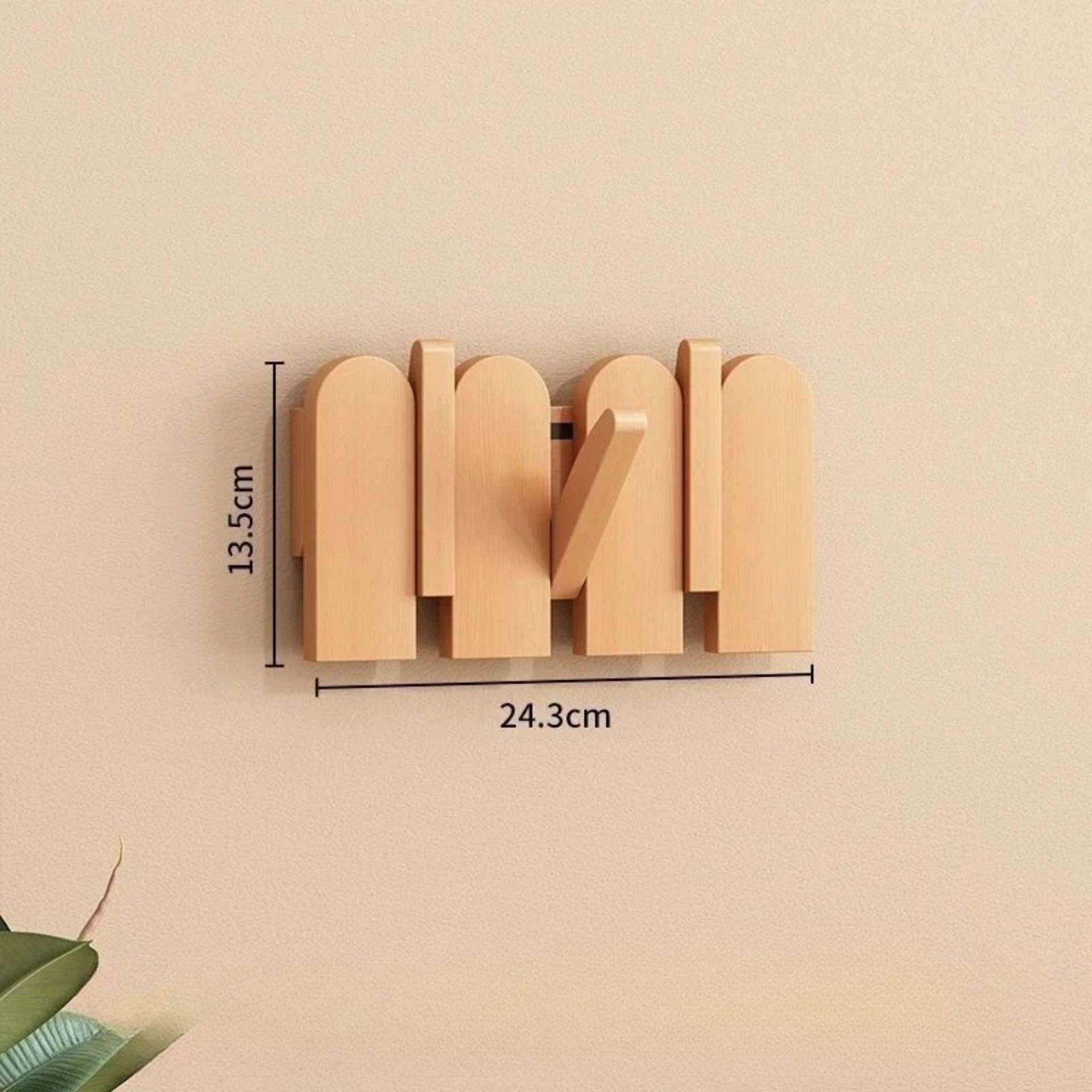 Porte-manteau mural clé piano bois massif - Simplifiez le rangement avec style et élégance Bois 3 crochets