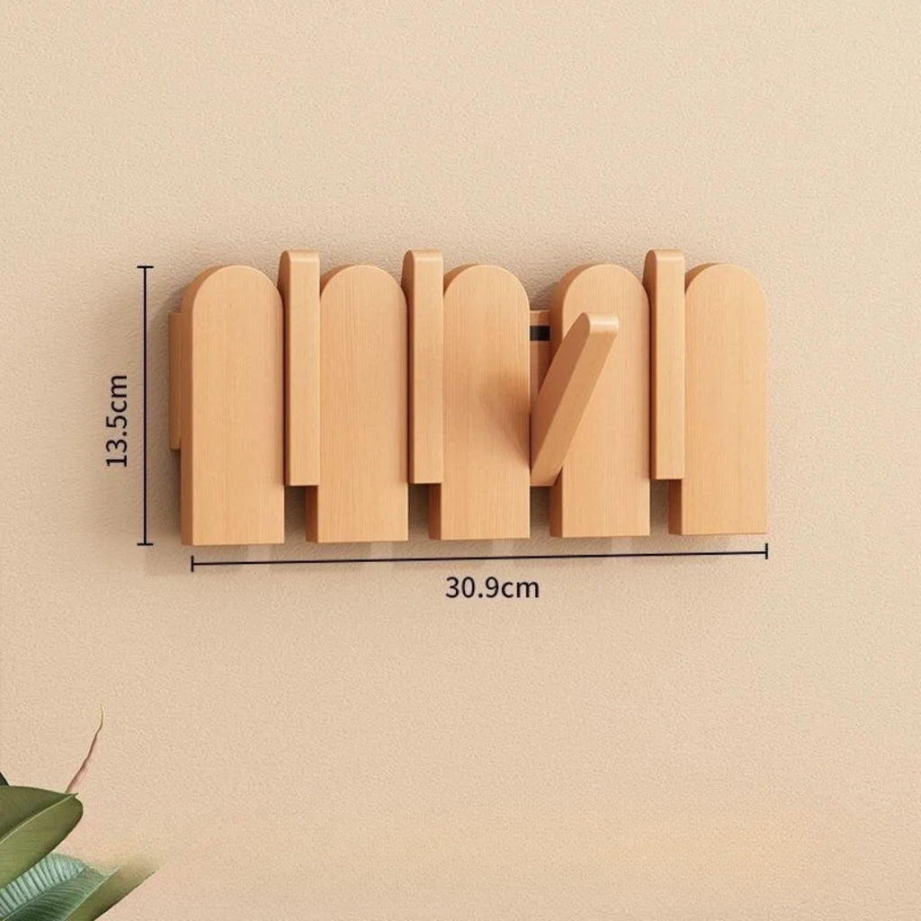 Porte-manteau mural clé piano bois massif - Simplifiez le rangement avec style et élégance - Aéraly