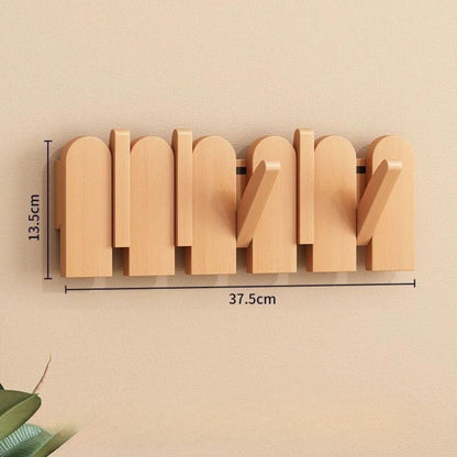 Porte-manteau mural clé piano bois massif - Simplifiez le rangement avec style et élégance Bois 5 crochets
