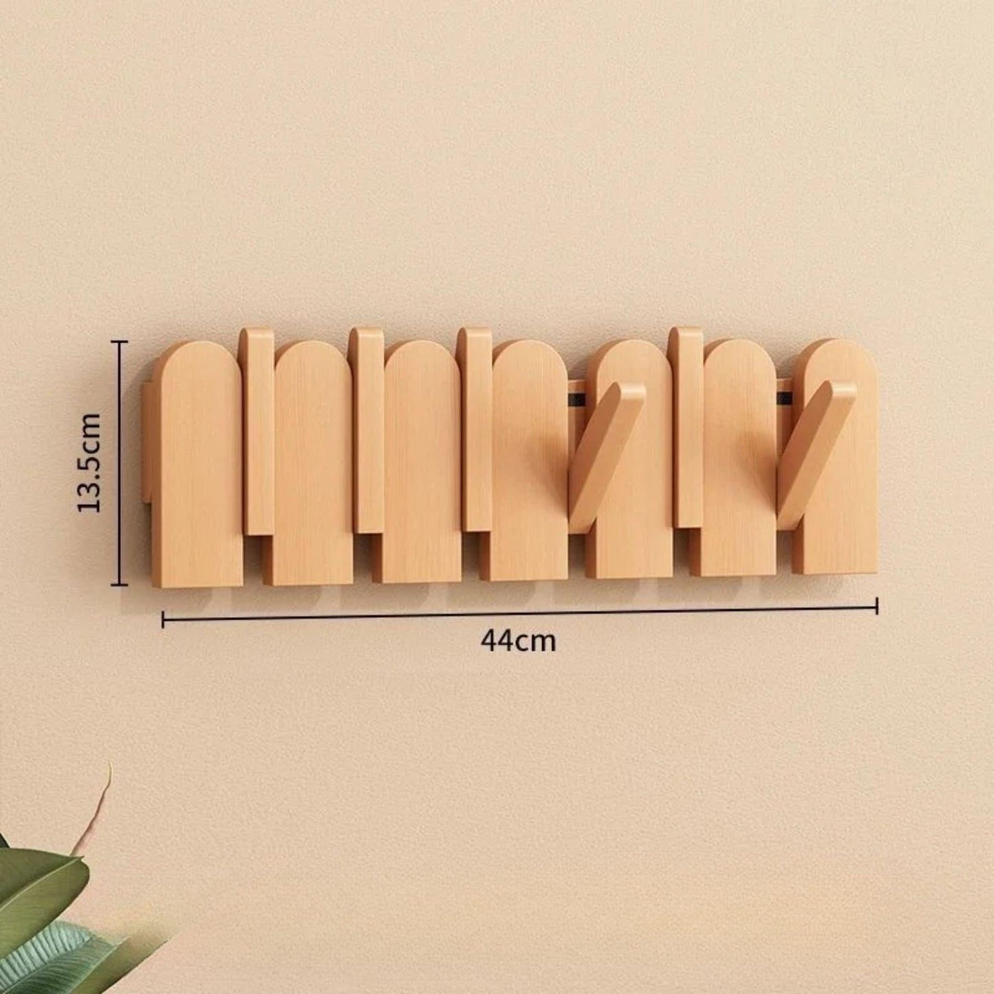 Porte-manteau mural clé piano bois massif - Simplifiez le rangement avec style et élégance Bois 6 crochets