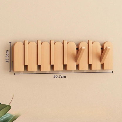 Porte-manteau mural clé piano bois massif - Simplifiez le rangement avec style et élégance Bois 7 crochets