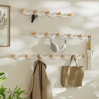 Porte manteau mural design vague en fer sans perçage