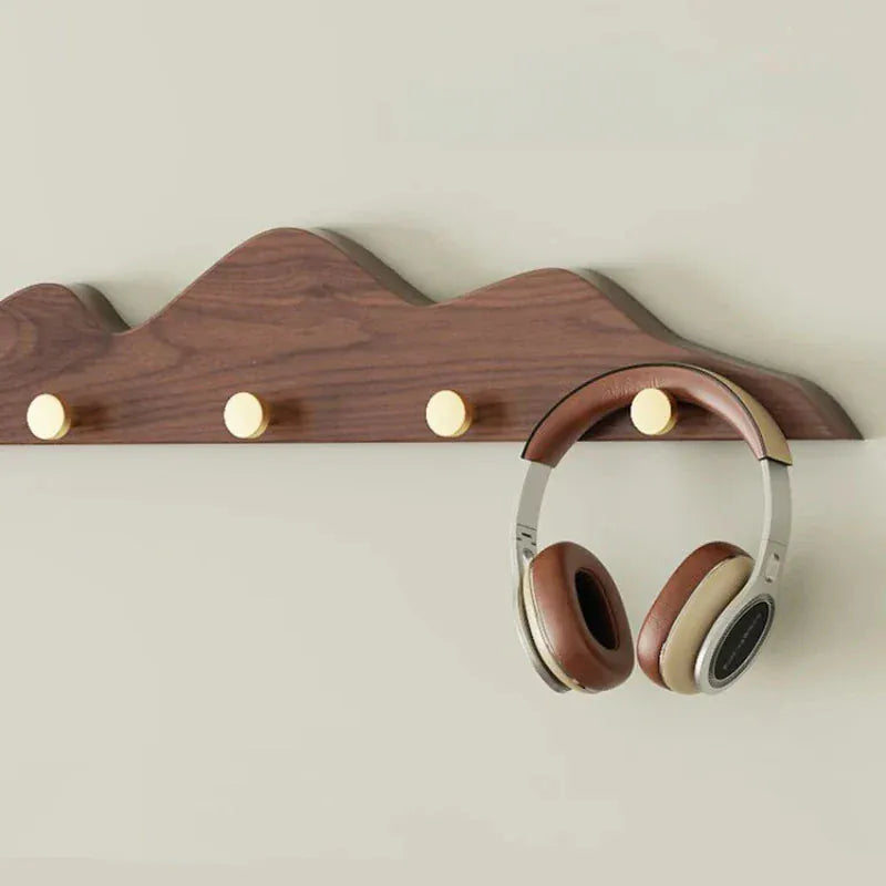 Porte-manteau mural en bois massif crochets