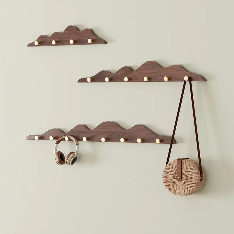 Porte-manteau mural en bois massif crochets - Aéraly