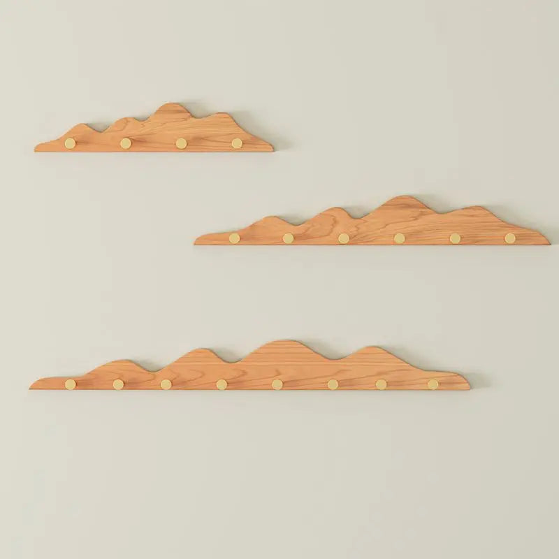Porte-manteau mural en bois massif crochets