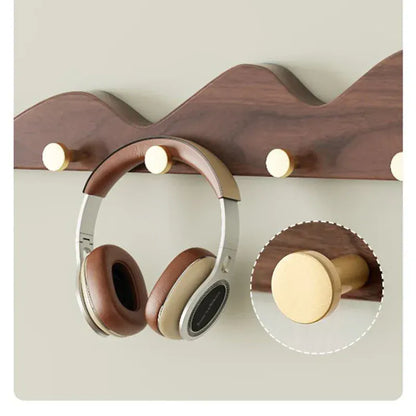 Porte-manteau mural en bois massif crochets