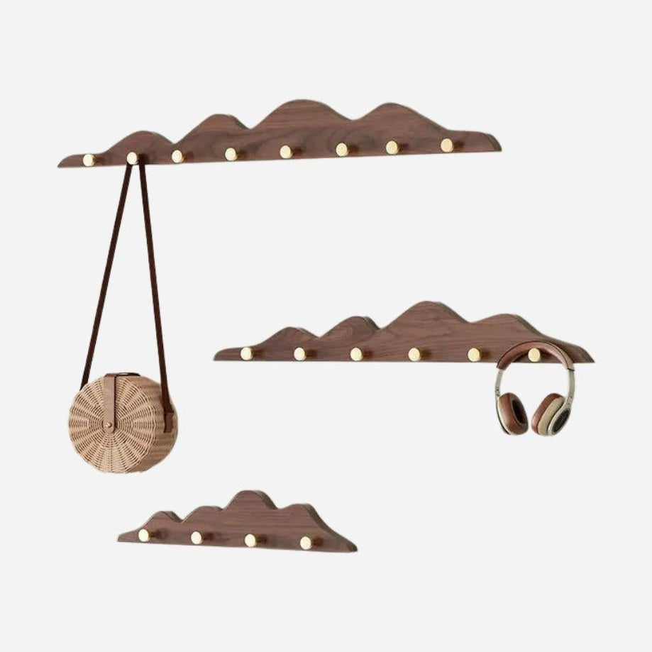 Porte-manteau mural en bois massif crochets - Aéraly