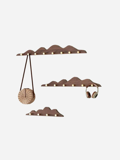 Porte-manteau mural en bois massif crochets