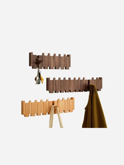 Porte-manteau mural en bois touches piano crochets - Organiser votre entrée