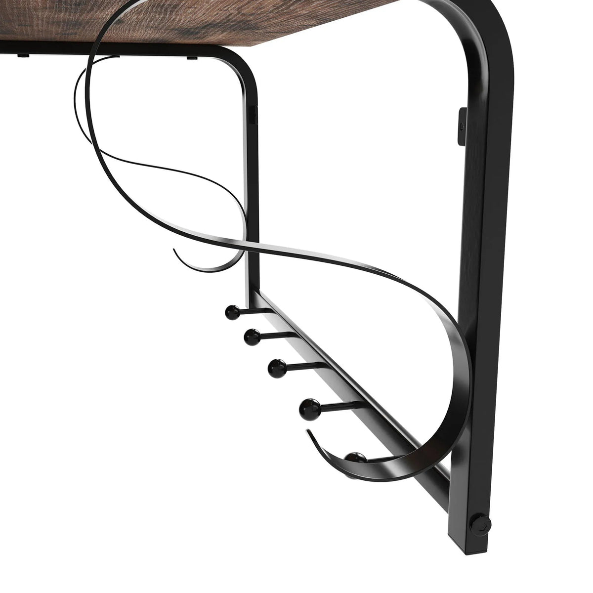 Porte-manteau mural industriel avec étagère et barre de suspension - Aéraly
