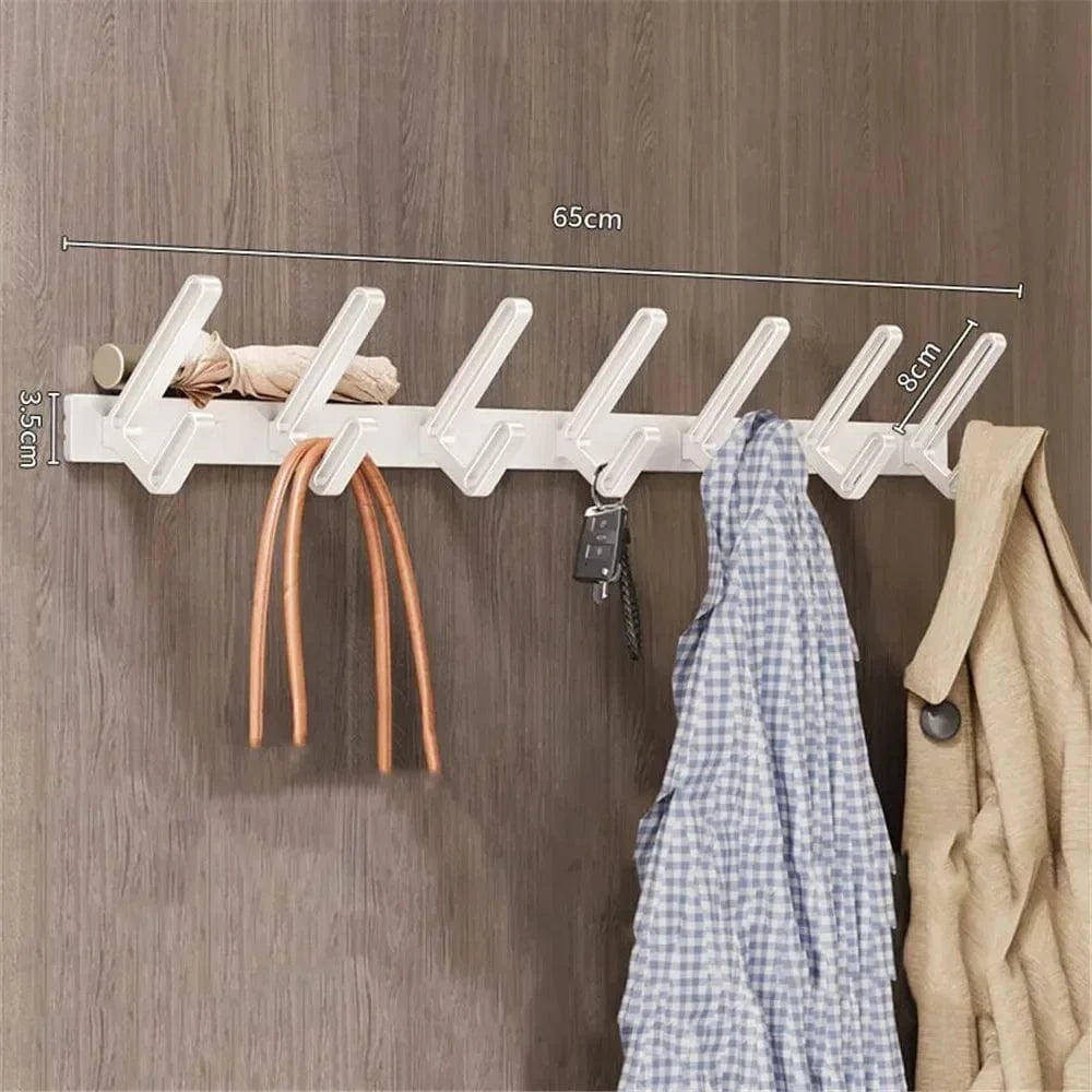 Porte manteau mural en métal aluminium – design moderne et durable Blanc - 7 Crochets