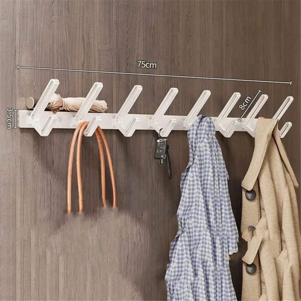 Porte manteau mural en métal aluminium – design moderne et durable Blanc - 8 Crochets