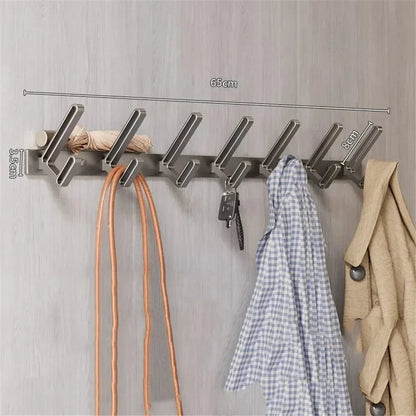 Porte manteau mural en métal aluminium – design moderne et durable Gris - 7 Crochets