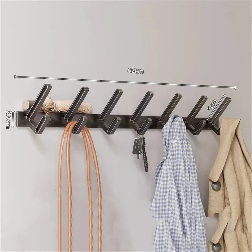 Porte manteau mural en métal aluminium – design moderne et durable Noir - 7 Crochets