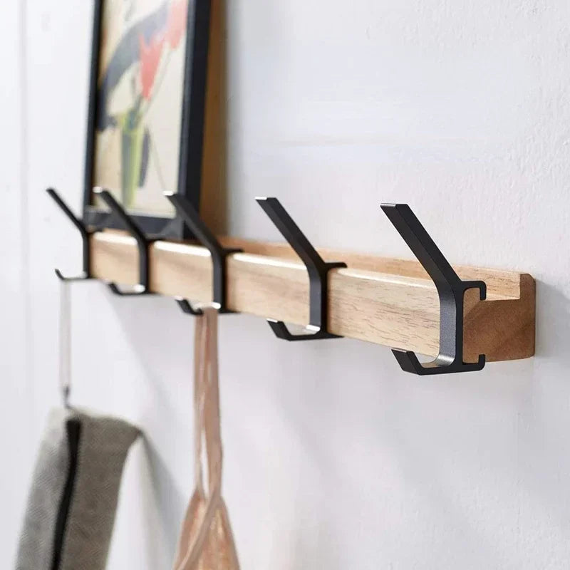 Porte manteau mural nordique en bois et aluminium – Élégance et praticité - Aéraly