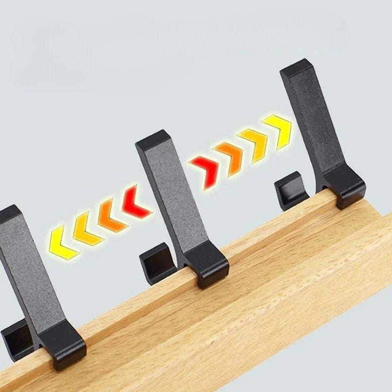 Porte manteau mural nordique en bois et aluminium – Élégance et praticité Noir