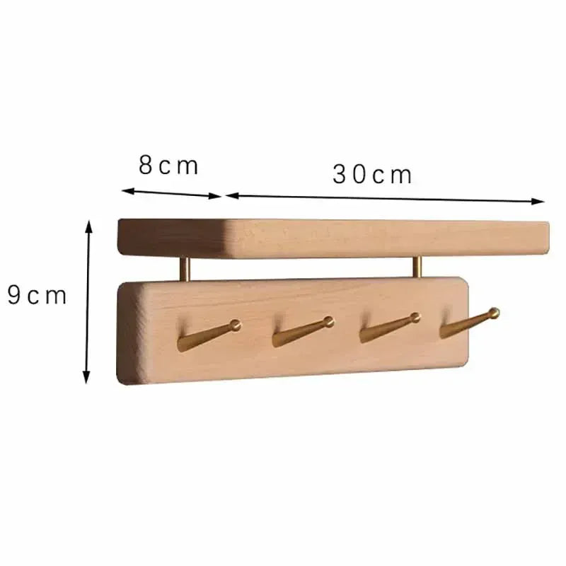 Porte manteau mural gain de place Bois-4 Crochets