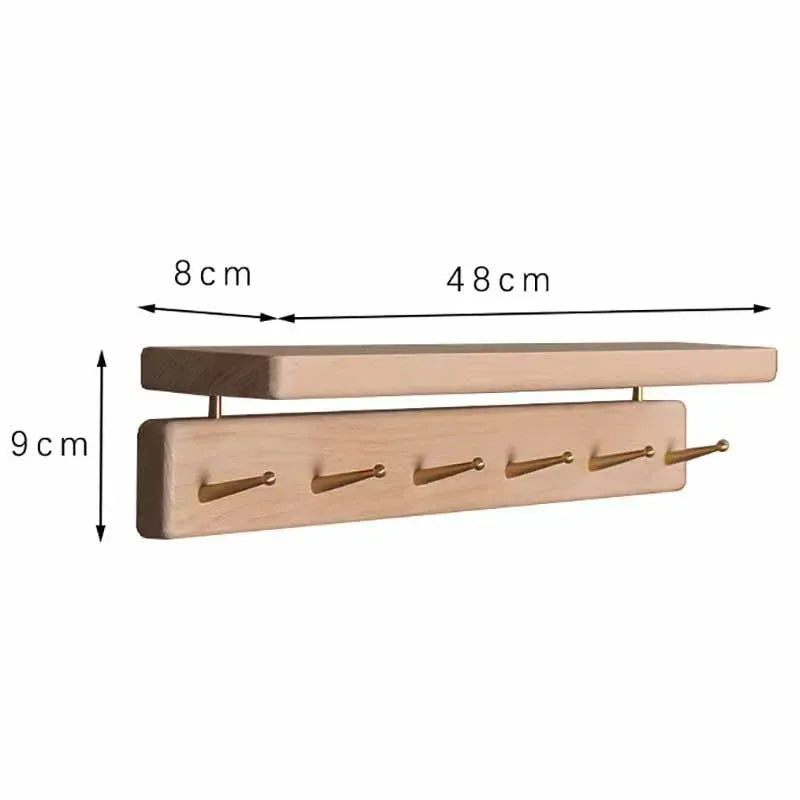 Porte manteau mural gain de place Bois-6 Crochets