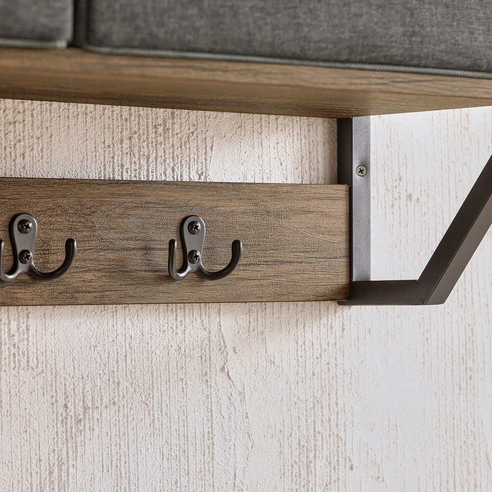 Porte-manteau mural style vintage Noir/Gris