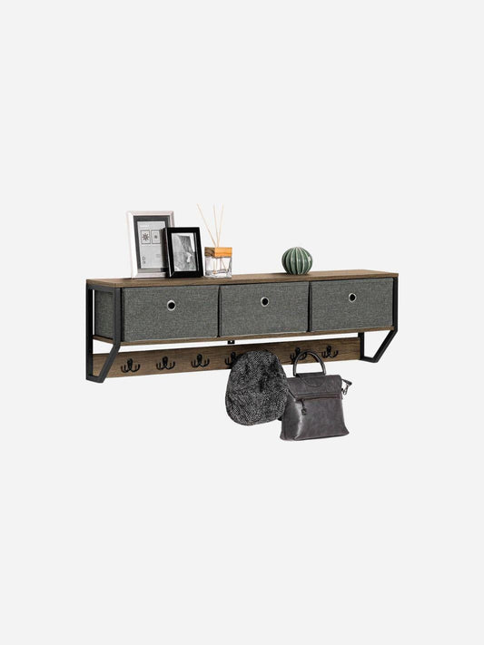 Porte-manteau mural style vintage Noir/Gris