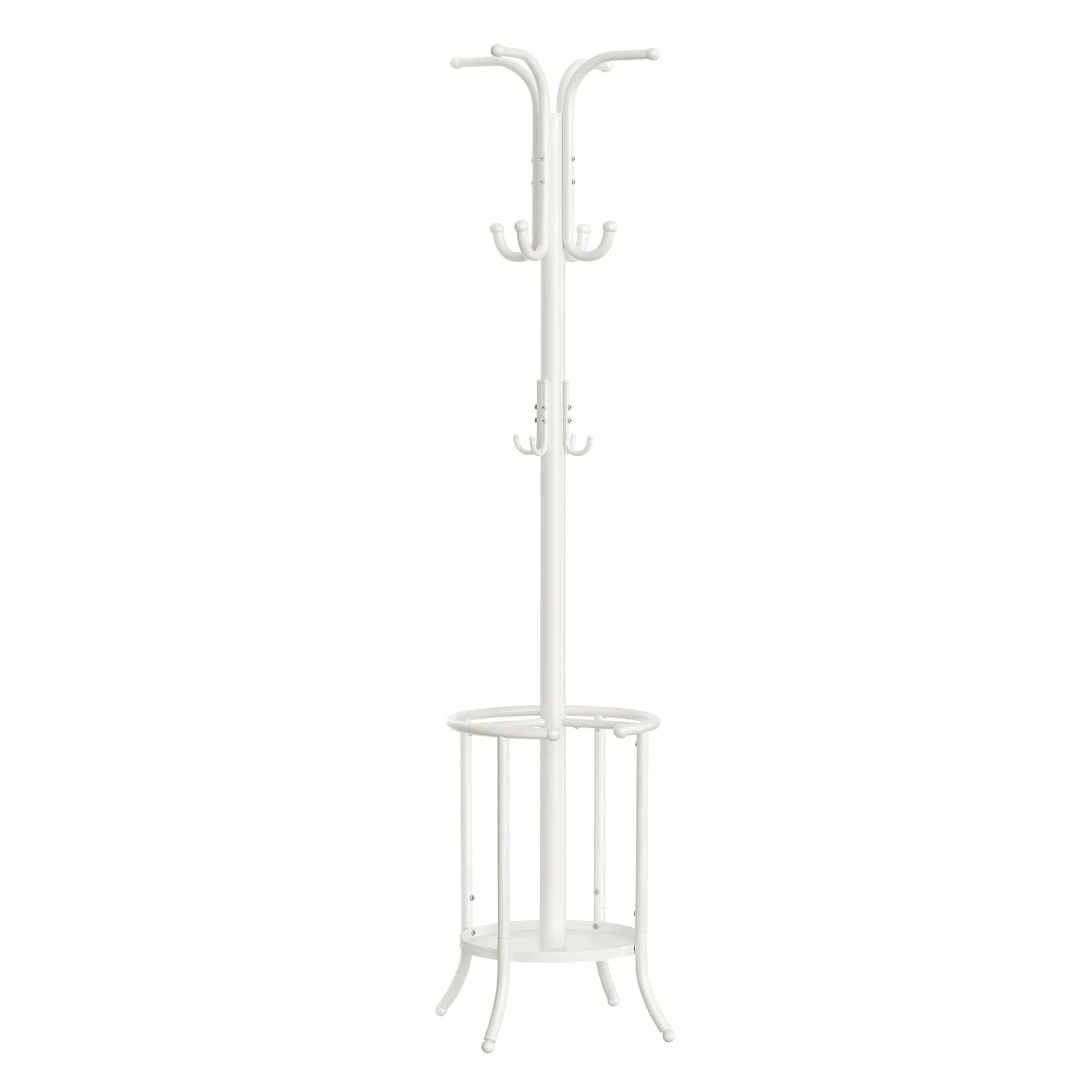 Porte-manteau sur pied avec porte-parapluie en métal noir Blanc